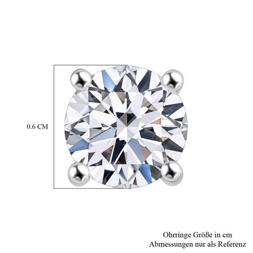 Lab Grown Diamant VS Ohrringe 925 Silber rhodiniert ca. 2,00 ct. image number 5