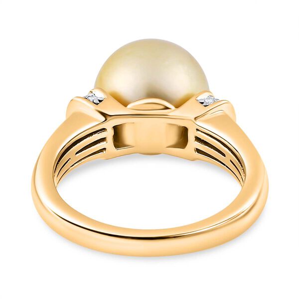 Goldener Südseeperlen- und Moissanit-Ring - 10,57 ct. image number 6