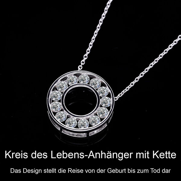 LUXURIANT SGL zertifizierter VS-EF Diamant Anh&auml;nger mit 50cm Kette, 925 Silber platiniert- 1 ct. image number 5