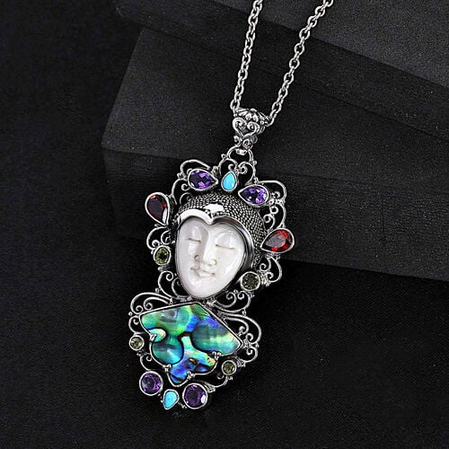 Royal Bali Kollektion- Goddess Ochsenknochen und Abalone Muschel Anhänger - 17,03 ct. image number 1