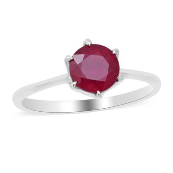 Afrikanischer Rubin Solit&auml;r Ring 925 Silber platiniert (Gr&ouml;&szlig;e 16.00) 1.62 ct