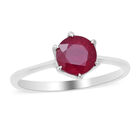 Afrikanischer Rubin Solitär Ring 925 Silber platiniert (Größe 16.00) 1.62 ct