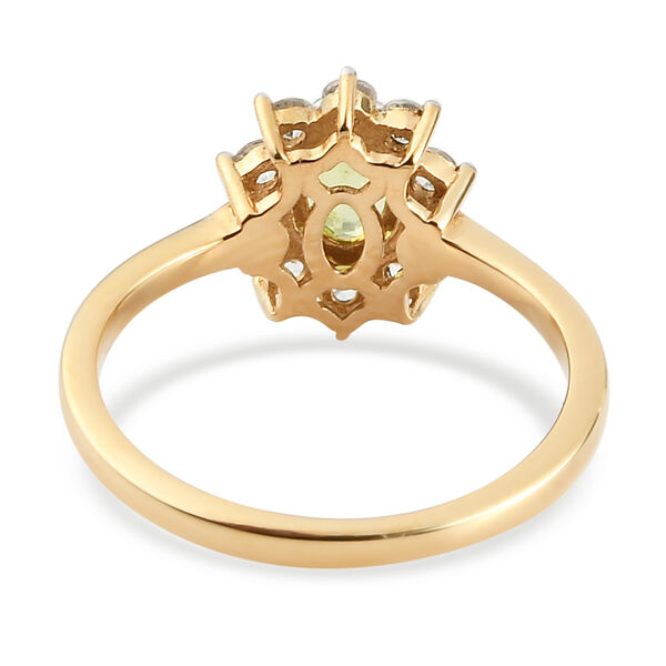 Natürlicher Peridot und Zirkon Ring 925 Silber vergoldet  ca. 0,99 ct image number 6