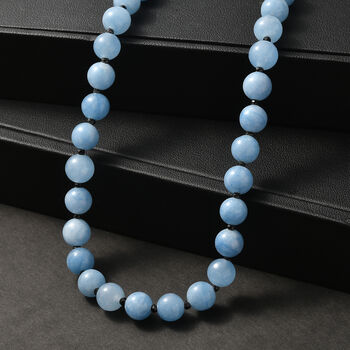 EverTrue Milchige Aquamarin und schwarze Spinell 50cm Halskette - 185 ct.