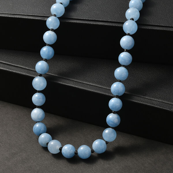 EverTrue Milchige Aquamarin und schwarze Spinell 50cm Halskette - 185 ct. image number 1