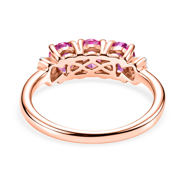 D'Joy Ilakaka Rosa Saphir (Fissure gef&uuml;llt), Wei&szlig;er Diamant Ring 925 Silber 750 Ros&eacute;gold vermeil (Gr&ouml;&szlig;e 17.00) ca. 1,67 ct image number 5