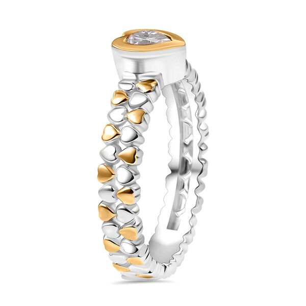 Zweifarbiger Moissanit Ring - 0,49 ct. image number 4