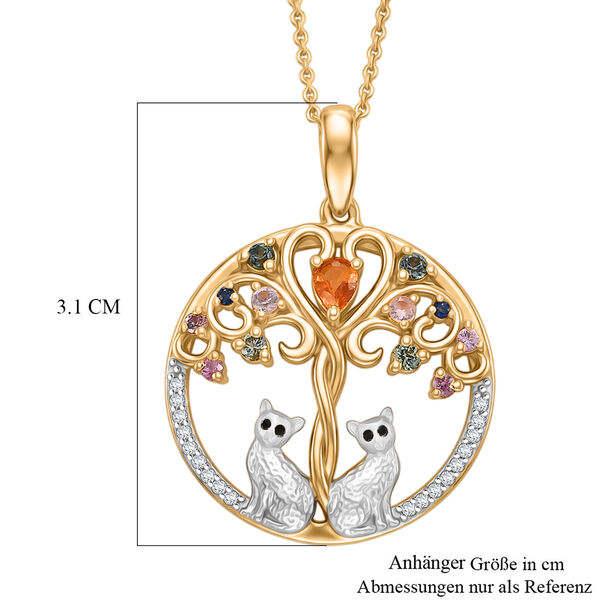 D'Joy Mehrfarbig Saphir Schmuckset ca. 50 cm 925 Silber Rhodiniert, 925 Silber Rhodiniert und 750 Gelbgold Vermeil ca. 0,72 ct. image number 5