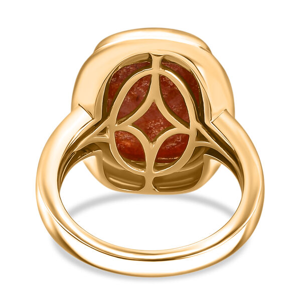 Korevora Sonnenstein Solit&auml;r Ring 925 Silber vergoldet  ca. 6,83 ct image number 6