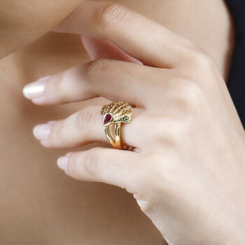 GP Italian Garden Kollektion- AA afrikanischer Rubin und Kanchanaburi blauer Saphir-Ring - 0,31 ct.