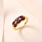 AAA Orissa Rose Granat, Weißer Zirkon Ring, 925 Silber Gelbgold Vermeil (Größe 21.00) ca. 2.12 ct image number 1