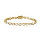 Premium Regenbogen Mondstein Armband, ca. 20 cm, 925 Silber Gelbgold Vermeil, ca. 13.99 ct