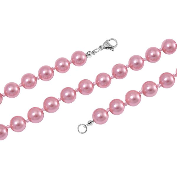 Rosa Muschelkernperlen Halskette, 100 cm image number 4