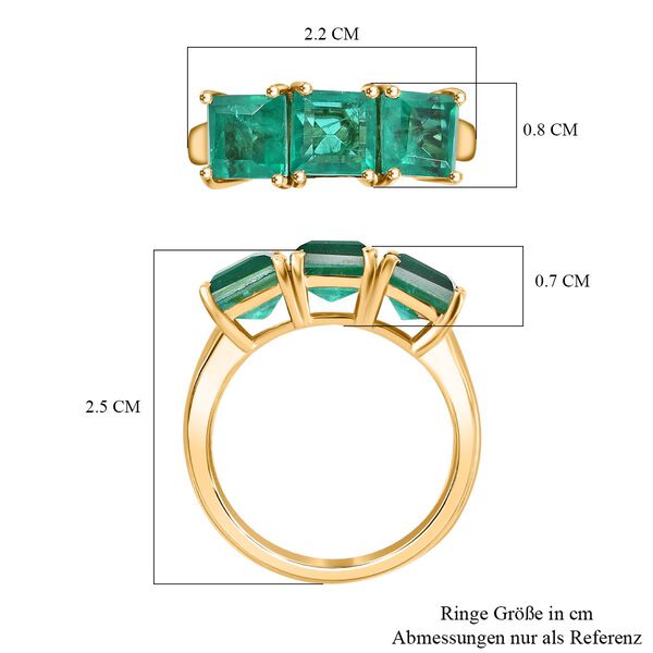 Smaragd Triplett Quarz Ring - 3,72 ct. image number 7