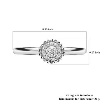 Diamant Ring, 925 Silber platiniert