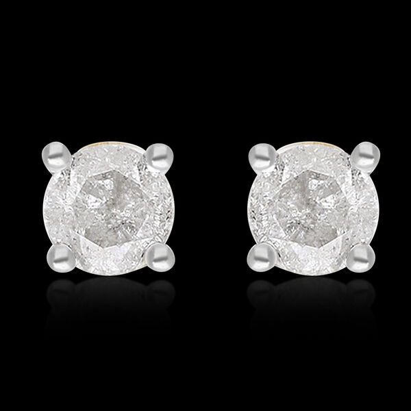 Diamant zertifizierte I2-I3 GH Solit&auml;r-Ohrstecker in 375 Gelbgold image number 2