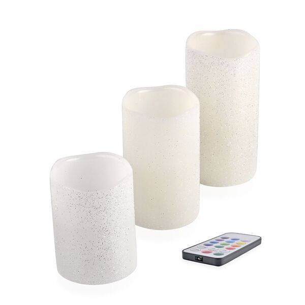 Set aus 3 batteriebetriebenen LED-Kerzen mit Fernbedienung image number 7