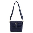 Crossbody Tasche aus 100% echtem Leder mit RFID Schutz, Größe 20x9,5x18 cm, Blau