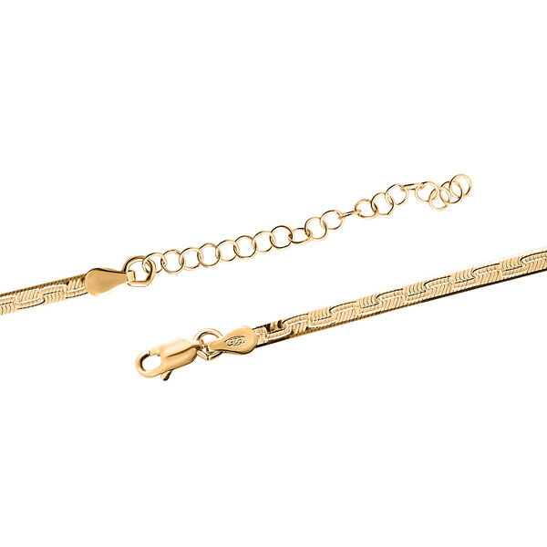 Strukturiertes Fischgräten-Armband 18cm und Fischgrätenkette 43cm image number 4