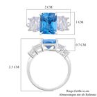 Blauer Zirkonia, Weißer Zirkonia Ring 925 Silber rhodiniert (Größe 16.00) ca. 4,80 ct image number 4