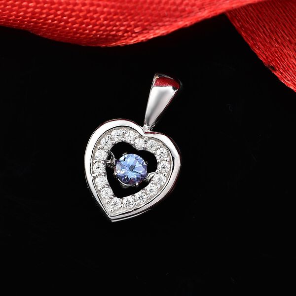 Tansanit und Moissanit Herz Anhänger - 0,41 ct. image number 2