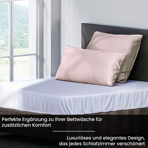 Serenity Night - Bambus-Kissenbezug 2er-Set, k&uuml;hlend und anti-allergisch, 80 x 80 und 40 x 80 cm, Beige image number 1