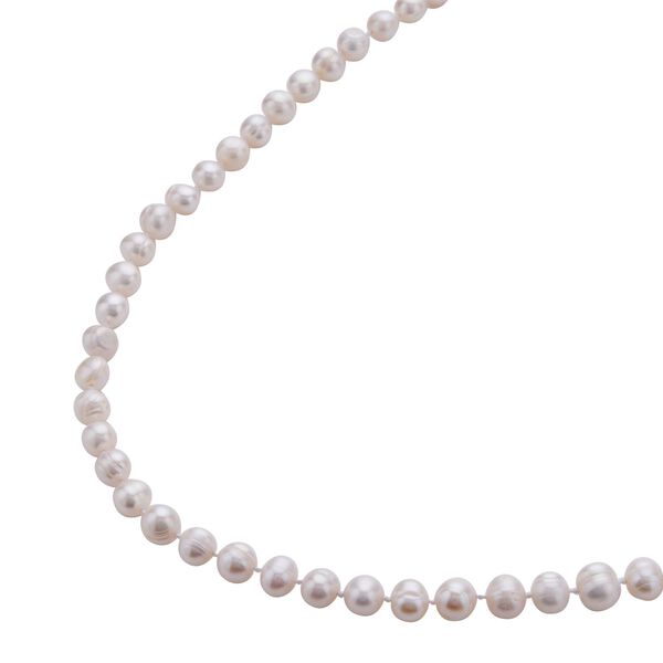 Weiße Süßwasser Perlen Halskette, 60 cm - 246 ct. image number 3