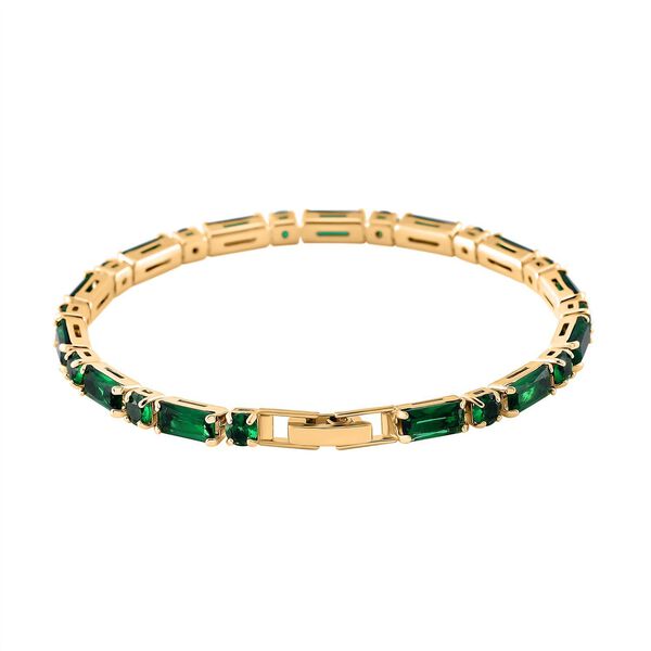 Gr&uuml;nes Zirkonia Armband, 19 cm image number 3