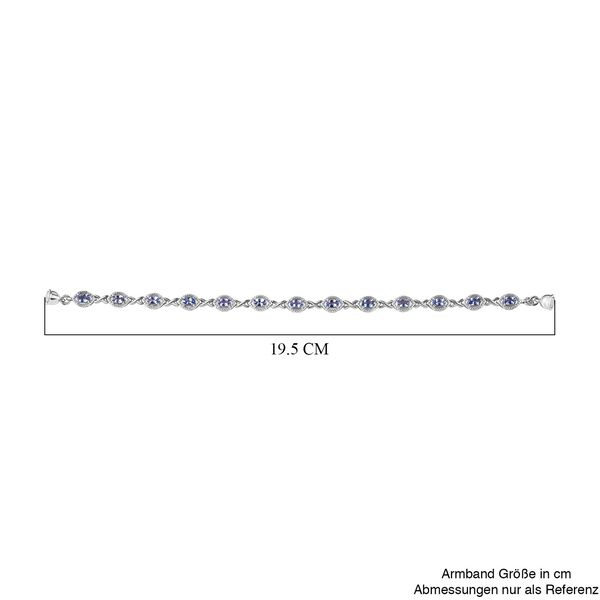Tansanit Armband ca. 19 cm 925 Silber platiniert ca. 2,96 ct. image number 4