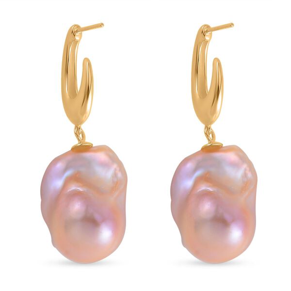 13-16 mm mehrfarbige Barockperlen-Ohrringe image number 5