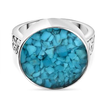 Sleeping Beauty Matrix T&uuml;rkis Ring Messing (Gr&ouml;&szlig;e 21.00) ca. 8,15 ct