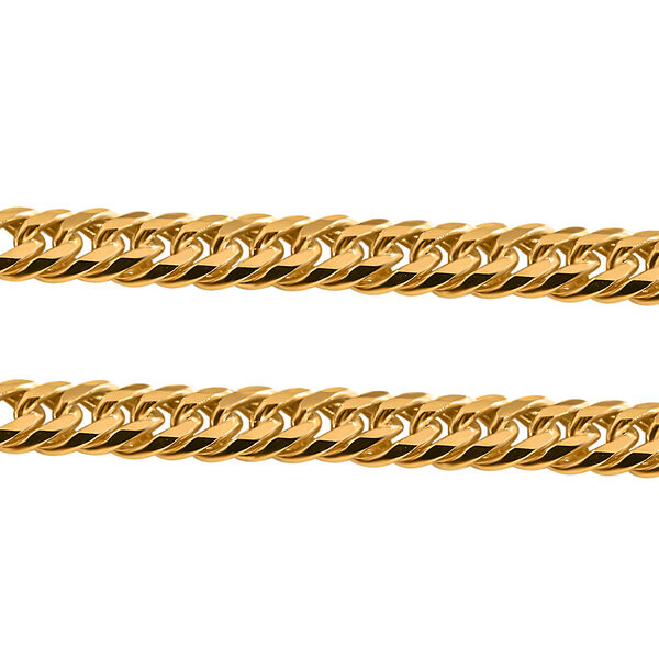 Doppeltes Panzer-Gliederarmband 19cm in vergoldetem Silber image number 1