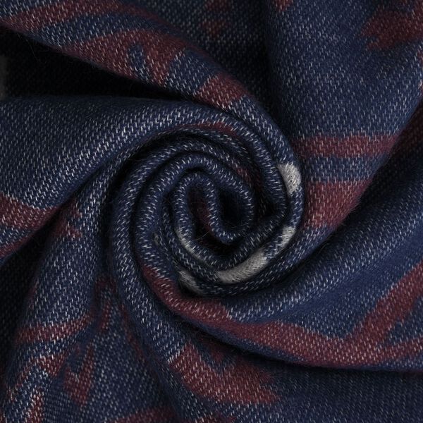 Gewebter Schal mit Fransen, Dunkelrot image number 5