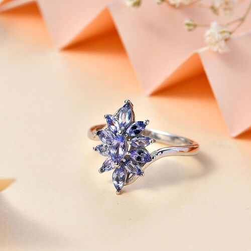 Tansanit Ring 925 Silber rhodiniert (Größe 20.00) ca. 0,95 ct image number 1