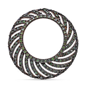 Grüner Diamant Anhänger 925 Silber platiniert ca. 0.50 ct