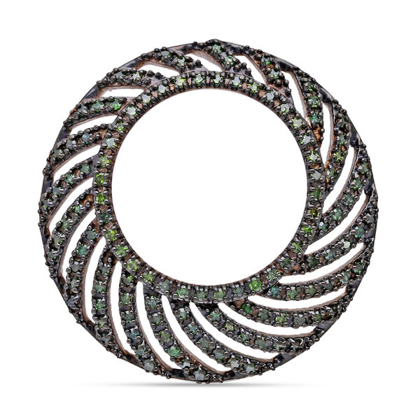 Grüner Diamant Anhänger 925 Silber platiniert ca. 0.50 ct image number 0