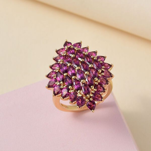 Rhodolith Granat Cluster Ring - 6,79 ct. image number 2