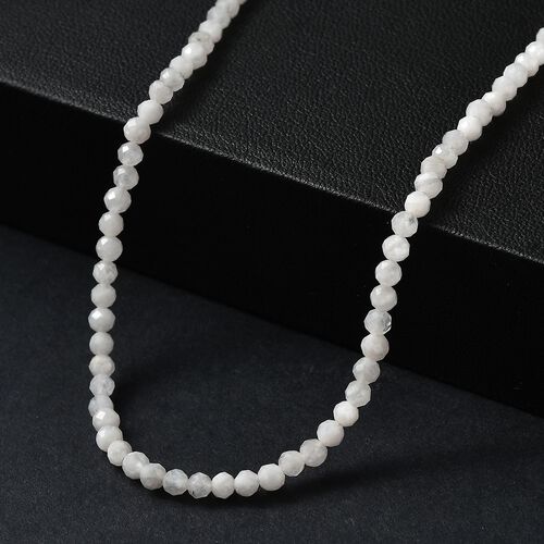 Weißer Mondstein Halskette ca. 50 cm 925 Silber rhodiniert ca. 28,00 ct. image number 1
