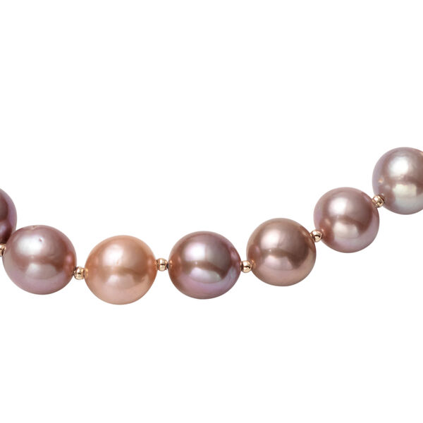 8-12 mm mehrfarbige Edison Perlen-Halskette, 50 cm image number 3