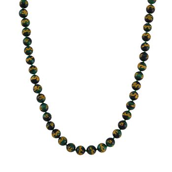 Gr&uuml;ne Tigerauge-Halskette, 50 cm - 335 ct.