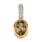 AA Natürlicher goldener Tansanit und weißer Zirkon-Anhänger, 925 Silber Gelbgold Vermeil ca. 0.67 ct