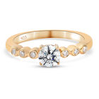 88 Facetten Moissanit Ring 925 Silber vergoldet (Größe 16.00) ca. 0,52 ct