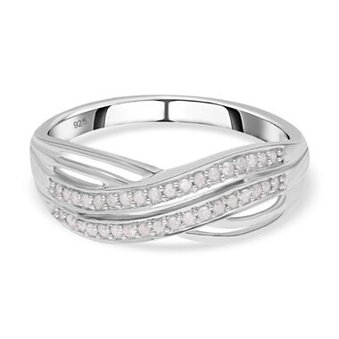 Weißer Diamant Ring, 925 Silber platiniert (Größe 18.00) ca. 0.20 ct