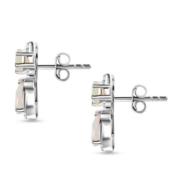 D'Joy AA nat&uuml;rliche, &auml;thiopische Welo Opal und Zirkon Ohrringe - 1 ct. image number 3