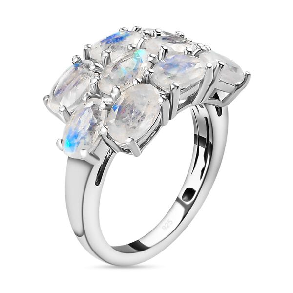 Premium Regenbogen Mondstein-Ring, 925 Silber platiniert  ca. 4,26 ct image number 5