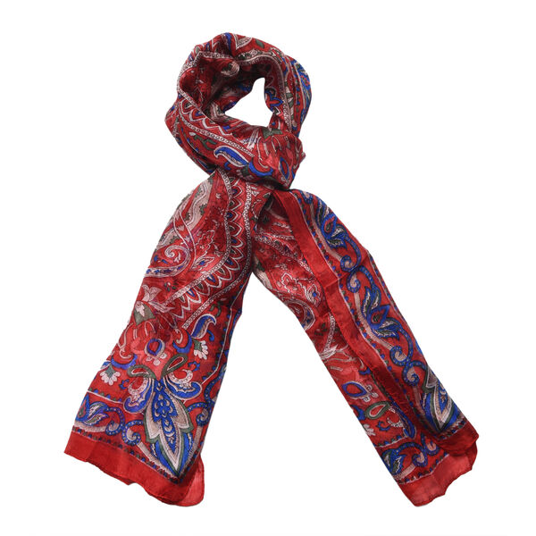 Eleganter Schal aus 100% Seide, Rot image number 4