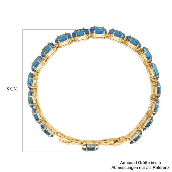 Blaues- Kristall-Armband, ca. 19 cm Nickelfreies Messing image number 4