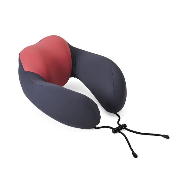 Reisekissen aus Memory-Schaum mit verstellbarem Kordelzug, ergonomisch geformt f&uuml;r Nackenst&uuml;tze, 29x16x25 cm, Rosa image number 2