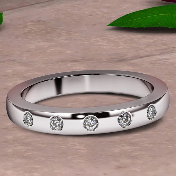 RHAPSODY Diamant zertifiziert VS2 E-F Band Ring 950 Platin image number 2