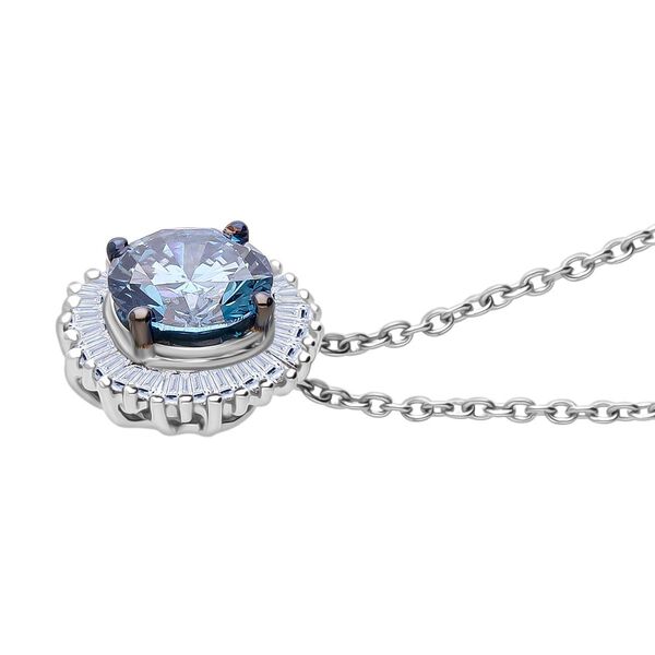 LUXURIANT DIAMOND - Lab Grown Blauer Diamant SI-GH, Lab Grown Diamant SI-GH SGL zertifiziert Anhänget mit Kette (ca. 50cm), 925 Silber rhodiniert ca. 1.00 ct image number 3